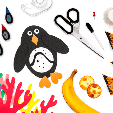 Colorful GIF of a collage of science crafts