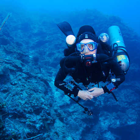 Bart Shepherd diving in the Philippines