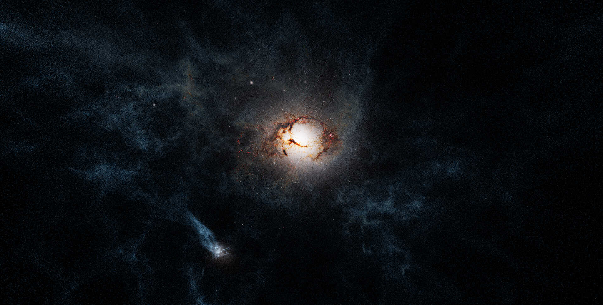 Simulation from new Academy planetarium film Spark: The Universe in Us of a galaxy in space