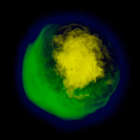 Simulation of the shell burning process near the core of a red supergiant. CAS / USGS National Map / USDA NAIP