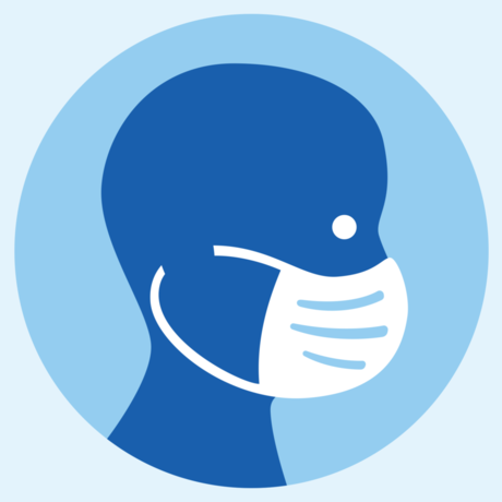 Illustration of person wearing mask